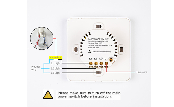 Glomarket Tuya Wifi Smart Wall Light Switch 1/2/3 Gang Support Voice/app/touch Control Met Temperatuur Display Screen