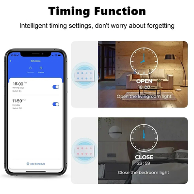Glomarket Smart Home 8 Gang Wand Schakelaar US Standard Tuya Voice APP afstandsbediening Draadloos Wand Touch Light Schakelaar