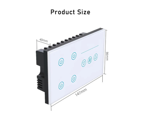 Glomarket Tuya Smart Wall Touch Switch Glaspaneel Elektrisch licht En ventilator Schakelaar Smart Life Alexa Voice Control