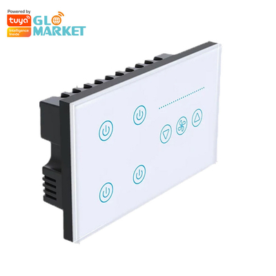 Glomarket Tuya Smart Wall Touch Switch Glaspaneel Elektrisch licht En ventilator Schakelaar Smart Life Alexa Voice Control