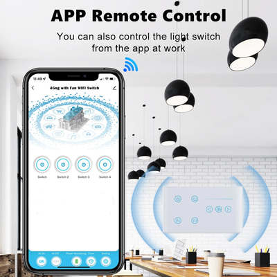 Glomarket Tuya Smart Wall Touch Switch Glaspaneel Elektrisch licht En ventilator Schakelaar Smart Life Alexa Voice Control