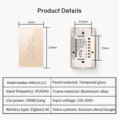 Glomarket Tuya Smart Switch Wifi US Elektrische wandschakelaar Google Home Alexa Light Lamp Touch Switch App-bediening