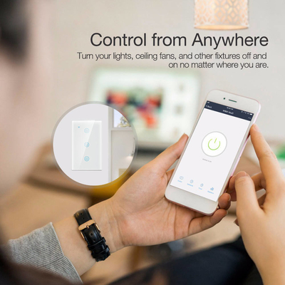 Glomarket New Design Products Tuya Smart Wifi Wand Switch Us Standaard Glas Touch Panel Licht Schakelaar Ondersteuning App Afstandsbediening