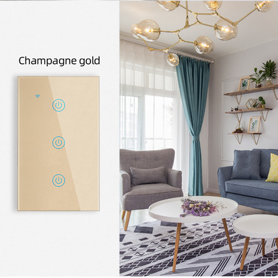 Glomarket New Design Products Tuya Smart Wifi Wand Switch Us Standaard Glas Touch Panel Licht Schakelaar Ondersteuning App Afstandsbediening