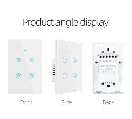 Glomarket New Design Products Tuya Smart Wifi Wand Switch Us Standaard Glas Touch Panel Licht Schakelaar Ondersteuning App Afstandsbediening