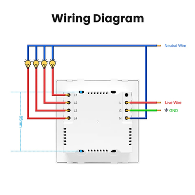 Glomarket Smart Wifi Brazil Standard Smart Home Tuya Smart 4 Gang Switch And Socket Wifi Smart Wall Socket Werkt met Alexa