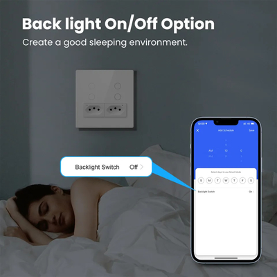 Glomarket Smart Wifi Brazil Standard Smart Home Tuya Smart 4 Gang Switch And Socket Wifi Smart Wall Socket Werkt met Alexa