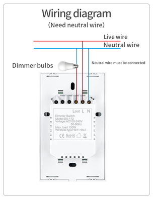 Glomarket US Standard Dimmer Draadloze Schakelaar Elektrische Smart Switch Intelligente Wand Dimmer Licht Schakelaar Smart Home Automatisering