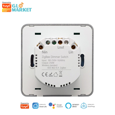 Glomarket Smart Home Dimmer Switch Tuya Zigbee Voice Control Knob Dimming Stel helderheid aan met digitaal display