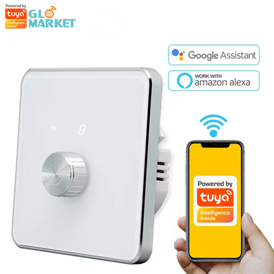Glomarket Smart Home Dimmer Switch Tuya Zigbee Voice Control Knob Dimming Stel helderheid aan met digitaal display