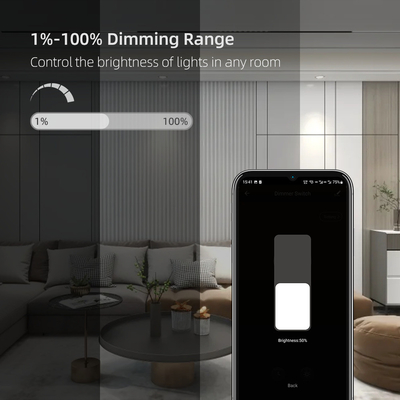 Glomarket Smart Home Dimmer Switch Tuya Zigbee Voice Control Knob Dimming Stel helderheid aan met digitaal display
