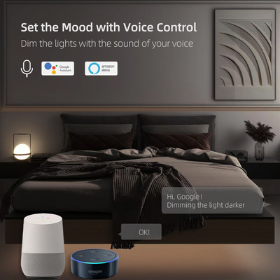 Glomarket Smart Home Dimmer Switch Tuya Zigbee Voice Control Knob Dimming Stel helderheid aan met digitaal display