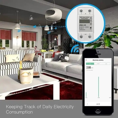 Glomarket Wifi Tuya/Smart Life App Afstandsbediening Smart Circuit Protector Relay Device Switch Breaker Energy Meter