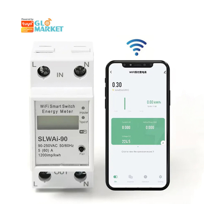 Glomarket Wifi Tuya/Smart Life App Afstandsbediening Smart Circuit Protector Relay Device Switch Breaker Energy Meter