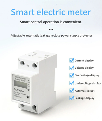 Glomarket Wifi Tuya/Smart Life App Afstandsbediening Smart Circuit Protector Relay Device Switch Breaker Energy Meter