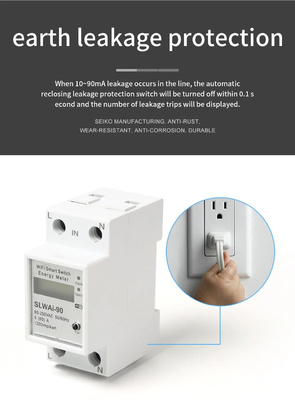 Glomarket Wifi Tuya/Smart Life App Afstandsbediening Smart Circuit Protector Relay Device Switch Breaker Energy Meter
