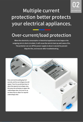 Glomarket Wifi Tuya/Smart Life App Afstandsbediening Smart Circuit Protector Relay Device Switch Breaker Energy Meter