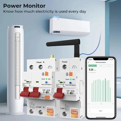 Glomarket Wifi-circuitbreaker Smart Switch Tuya Smart 1p 2p 3p 4p Smart Home System Elektrisch circuit 4P MCB Smart Breaker