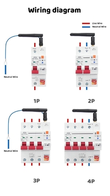 Glomarket Wifi-circuitbreaker Smart Switch Tuya Smart 1p 2p 3p 4p Smart Home System Elektrisch circuit 4P MCB Smart Breaker