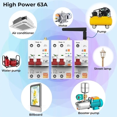 Glomarket Wifi-circuitbreaker Smart Switch Tuya Smart 1p 2p 3p 4p Smart Home System Elektrisch circuit 4P MCB Smart Breaker
