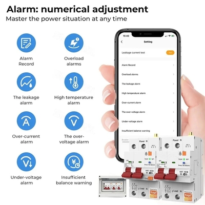 Glomarket Wifi-circuitbreaker Smart Switch Tuya Smart 1p 2p 3p 4p Smart Home System Elektrisch circuit 4P MCB Smart Breaker