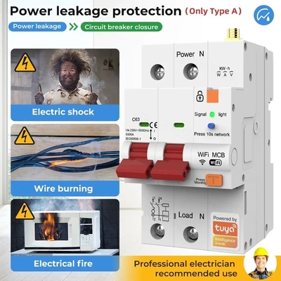 Glomarket Wifi-circuitbreaker Smart Switch Tuya Smart 1p 2p 3p 4p Smart Home System Elektrisch circuit 4P MCB Smart Breaker