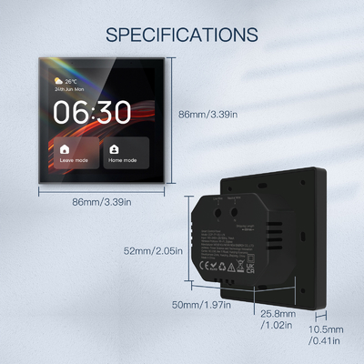 Glomarket Tuya Smart 4 inch Multifunctionele touchscreen bedieningspaneel Alexa Voice Zigbee Centrale besturing