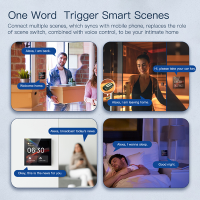 Glomarket Tuya Smart 4 inch Multifunctionele touchscreen bedieningspaneel Alexa Voice Zigbee Centrale besturing