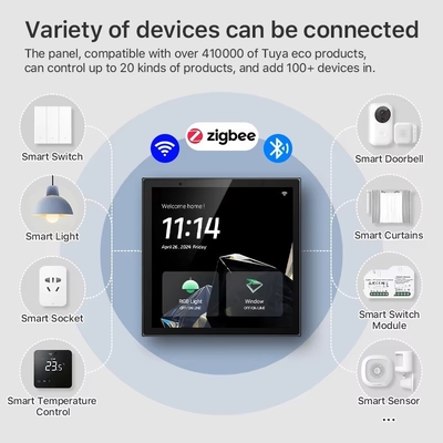 Glomarket Smart Home Control Panel Touch Screen 4 inch Multifunctionele WiFi Home achtergrondmuzieksysteem Tuya Zigbee Gateway