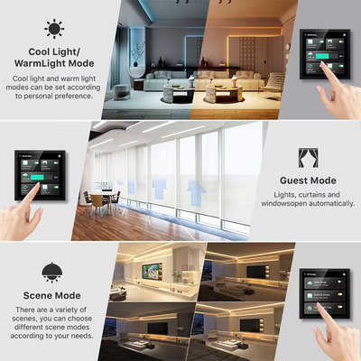 Glomarket Smart Home Control Panel Touch Screen 4 inch Multifunctionele WiFi Home achtergrondmuzieksysteem Tuya Zigbee Gateway