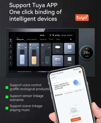 Glomarket Tuya 10 inch Centraal Control Panel Met Muziek 2 Gang Relays 2 Way Speakers Multifunctionele Smart Home Producten