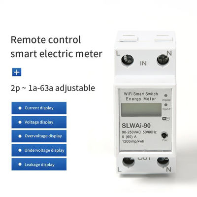 Glomarket Wifi Tuya/Smart Life App Afstandsbediening Smart Circuit Protector Relay Device Switch Breaker Energy Meter