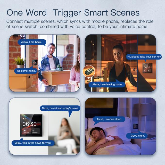 Glomarket Tuya Smart 4 inch Multifunctionele touchscreen bedieningspaneel Alexa Voice Zigbee Centrale besturing 3